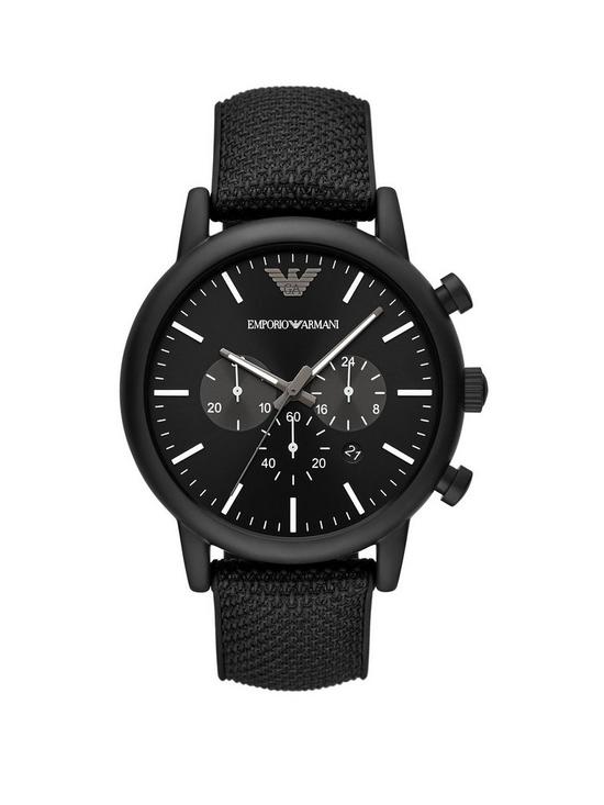 front image of emporio-armani-mens-chronograph-watch-black