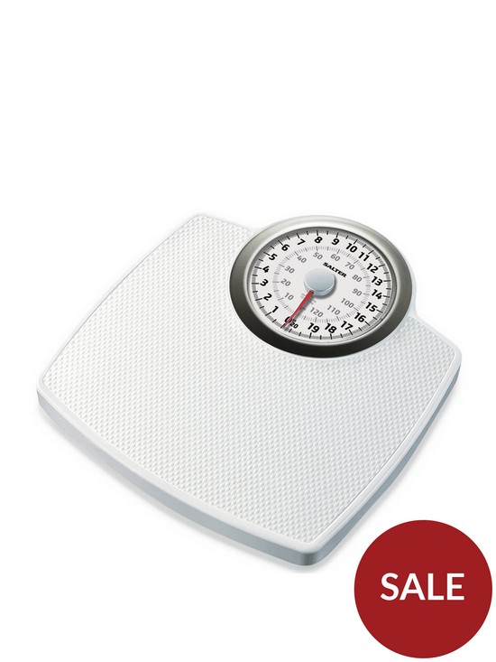 front image of salter-large-dial-bathroom-scales-white