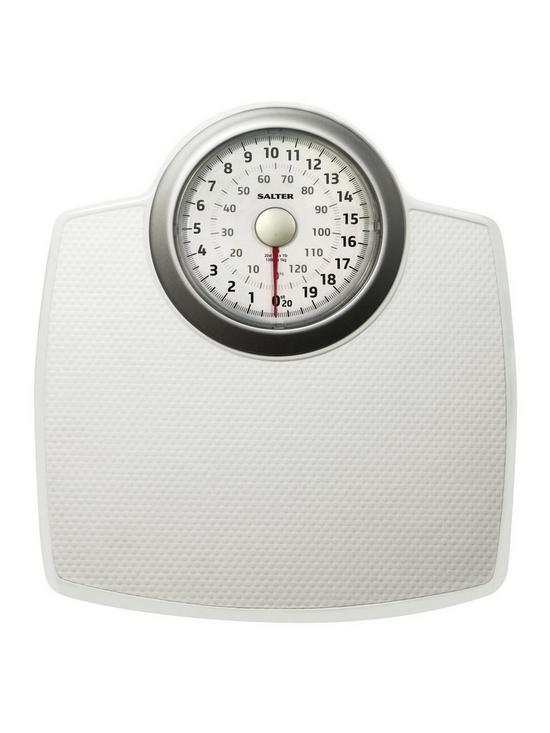 stillFront image of salter-large-dial-bathroom-scales-white