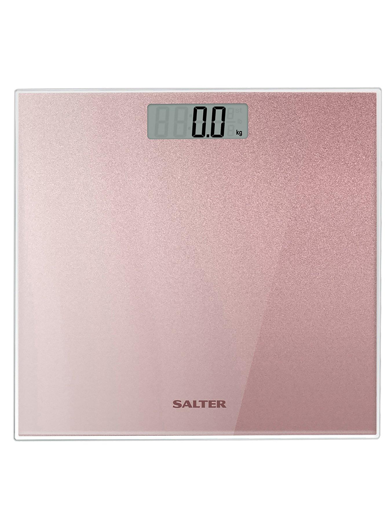 stillFront image of salter-rose-gold-glitter-electronic-personal-bathroom-scales