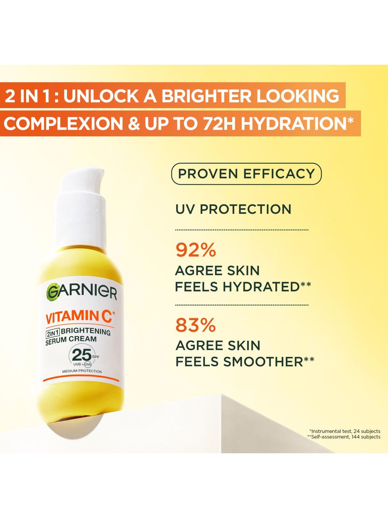  image of garnier-2-in-1-formula-with-20-vitamin-c-serum-and-spf-25-moisturiser