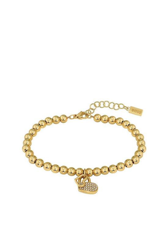 front image of boss-beads-ladies-love-heart-bracelet