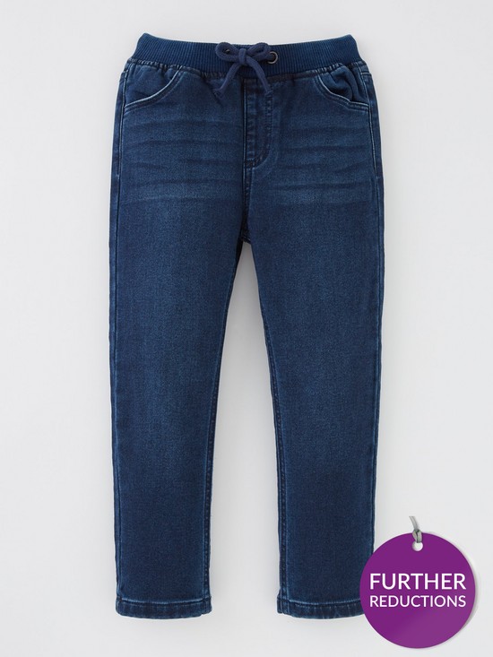 front image of mini-v-by-very-boys-jersey-denim-jogger-jeans-indigo