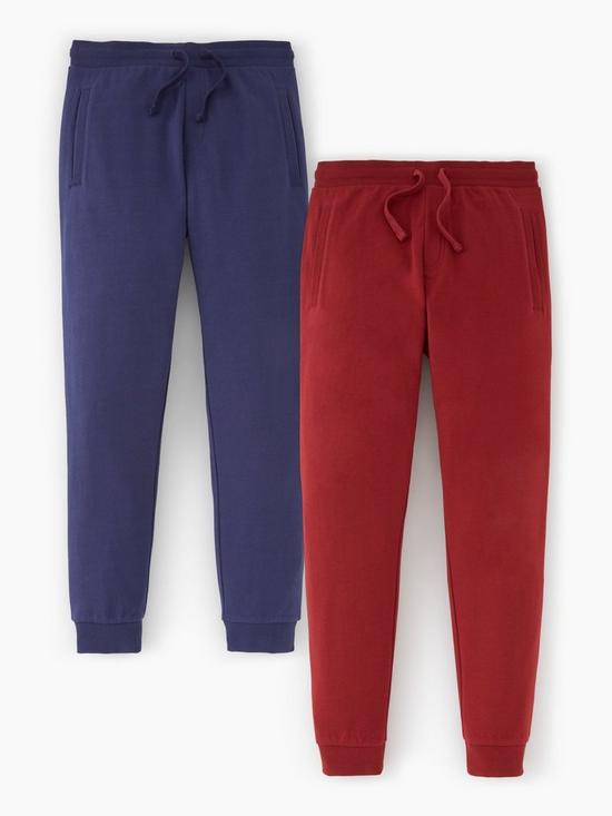 front image of everyday-essential-2-pack-skinny-joggers-navyburgundy
