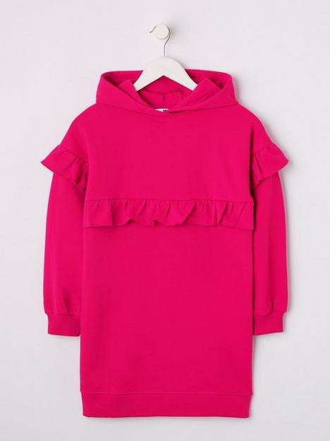 everyday-girls-frill-hoodie-essentials-sweat-dress-pink