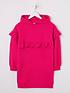  image of everyday-girls-frill-hoodie-essentials-sweat-dress-pink