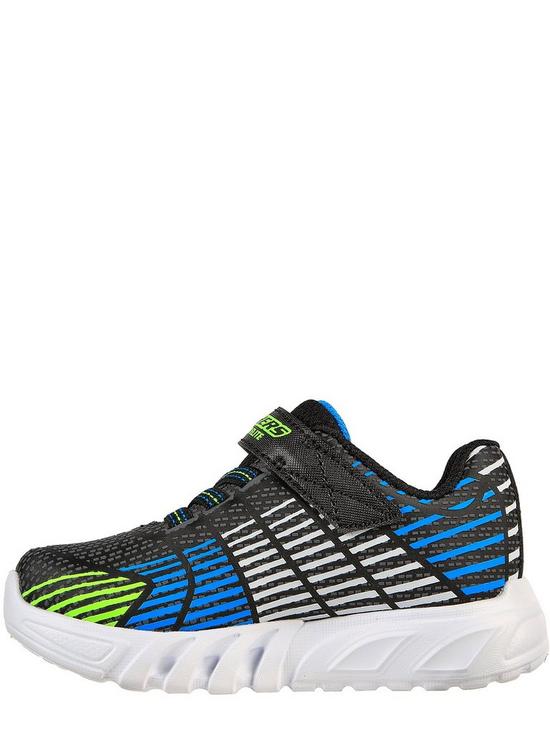 back image of skechers-boys-toddler-gore-strap-lighted-trainer-with-3d-print-upper