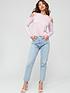  image of v-by-very-lace-trim-long-sleeve-cold-shoulder-top-pinknbsp