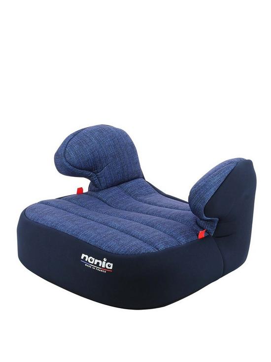 stillFront image of nania-dream-luxe-blue-denim-group-2-3-booster-seat-4-to-12-years