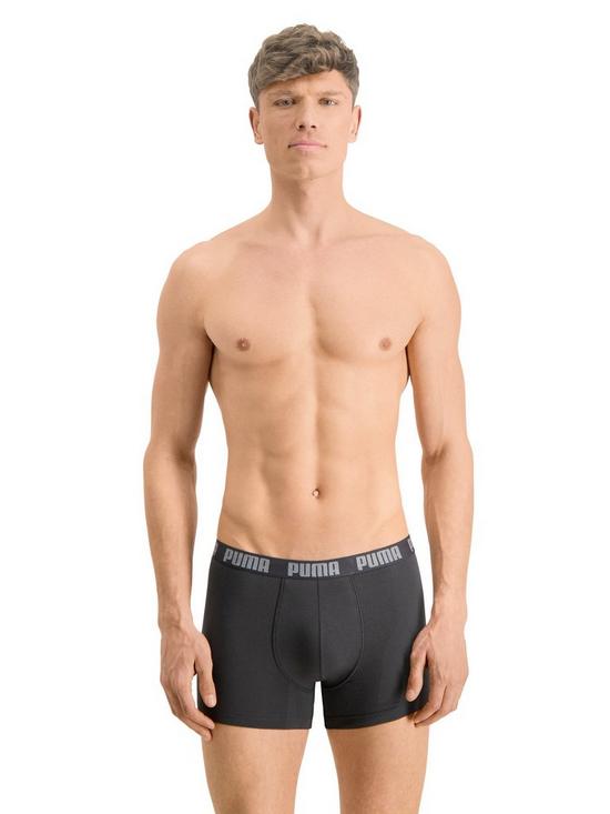 stillFront image of puma-3-pack-everyday-boxers-greyblack