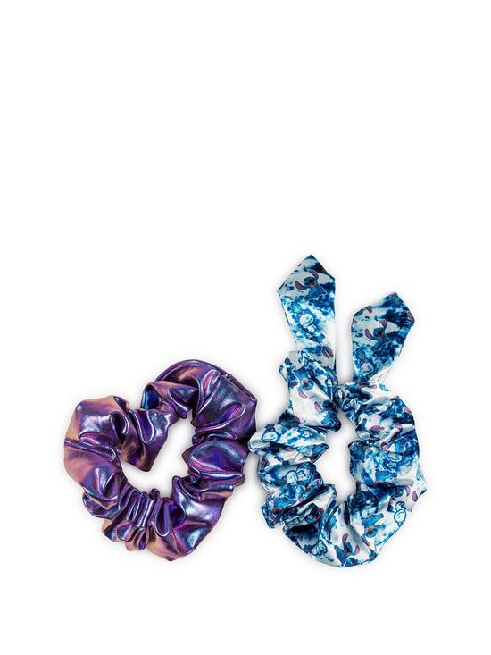 front image of disney-lilo-amp-stitch-blue-scrunchie-amp-stud-earring-set