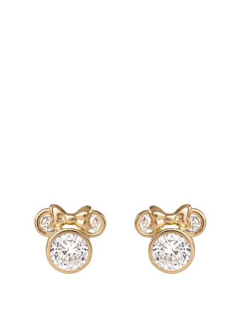disney-minnie-mouse-10-carat-gold-plated-stone-set-earrings
