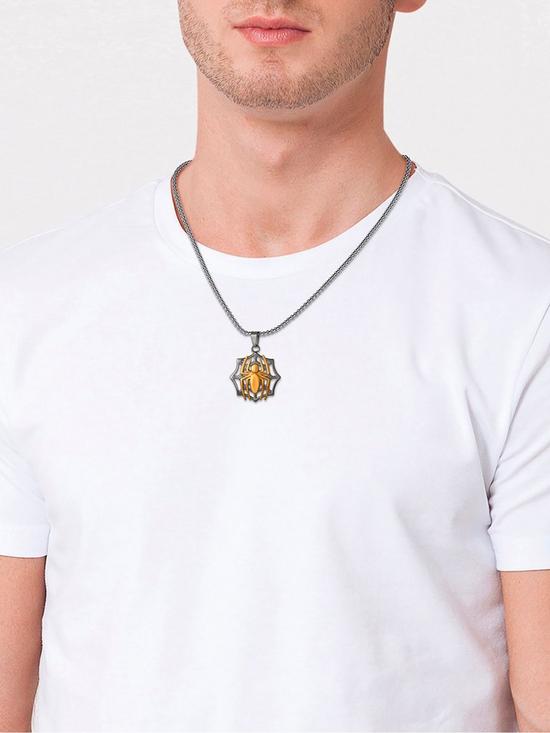 stillFront image of disney-marvel-spiderman-stainless-steel-and-gold-coloured-pendant-and-box-chain