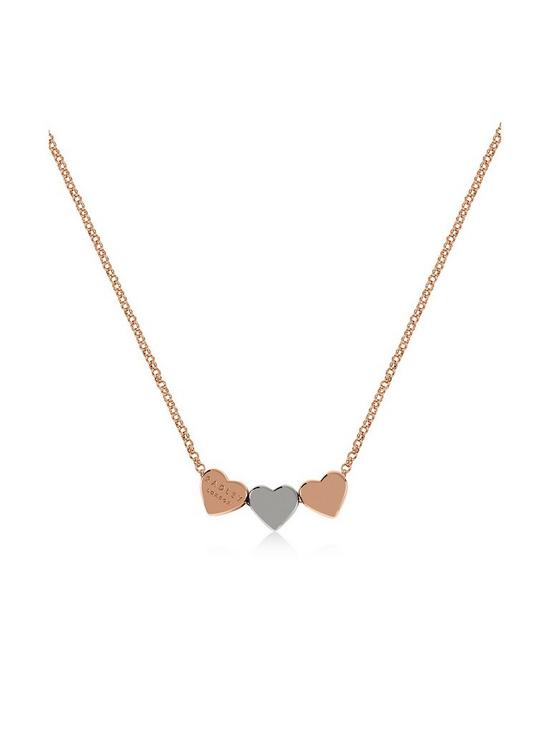 front image of radley-hello-love-ladies-18ct-rose-gold-plated-amp-silver-necklace