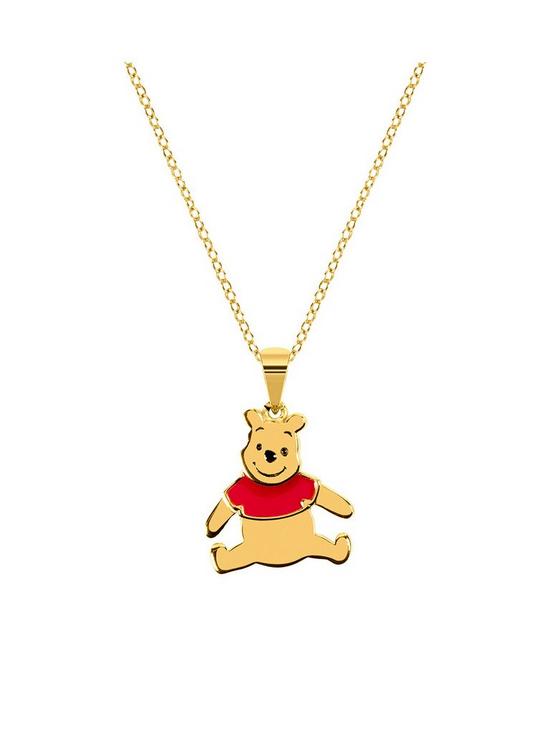 front image of disney-winnie-the-pooh-sterling-silver-gold-plated-necklace