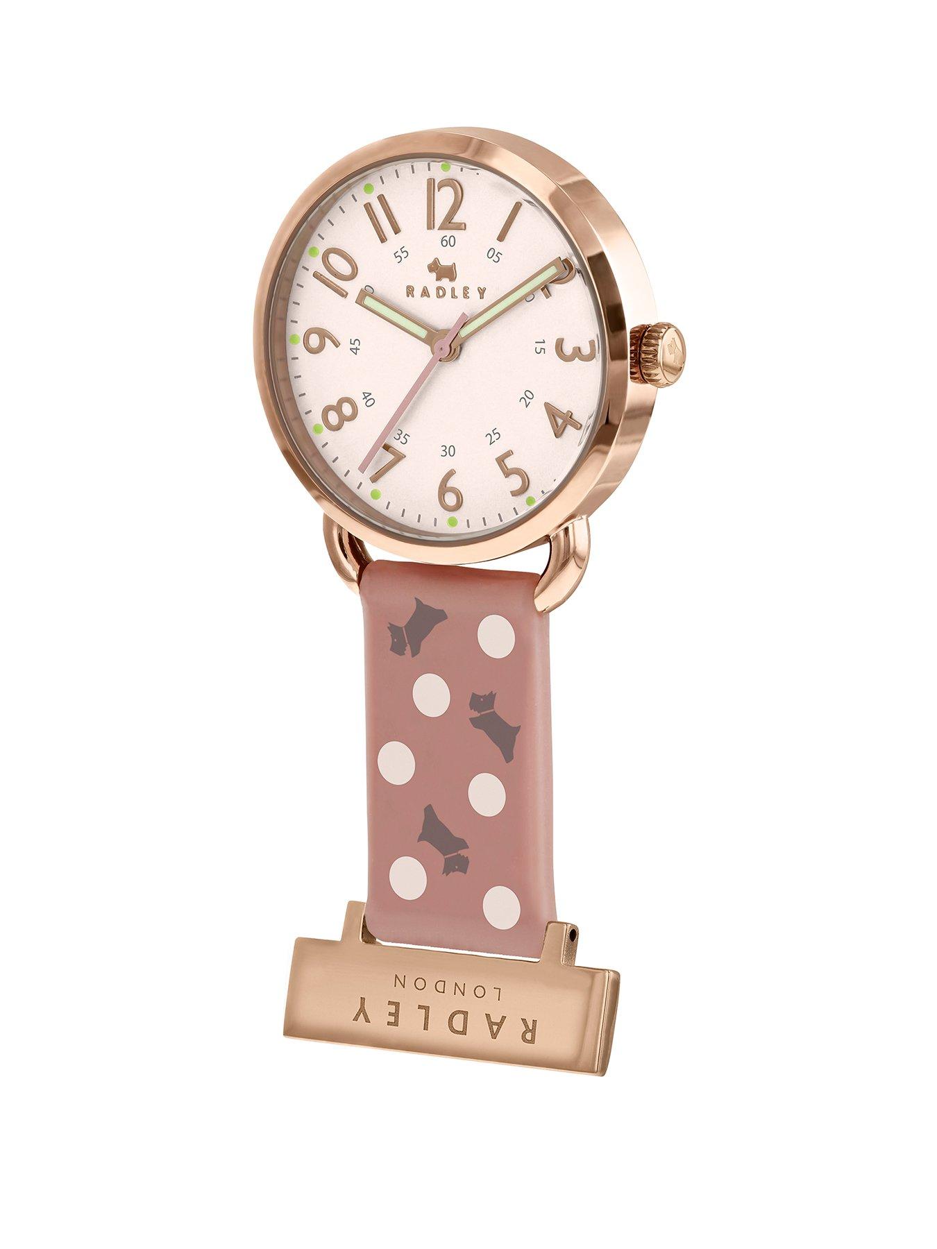 stillFront image of radley-nurses-fob-ladies-silicone-strap-polka-dot-print-watch