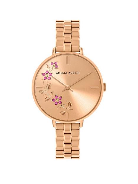 amelia-austin-floral-ladies-pale-gold-stainless-steel-bracelet-purple-stone-set-etched-dial-watch