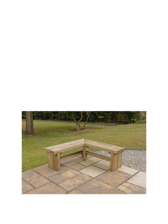 front image of forest-double-corner-sleeper-bench-12m