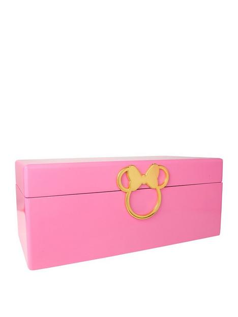 disney-minnie-mouse-pink-solid-wood-lacquered-jewellery-box-and-gold-plated-minnie-mouse-clasp