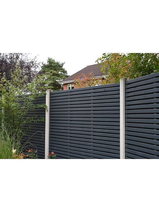 stillFront image of forest-contemporary-double-slatted-fence-panel-18m-x-18mnbsp--anthracite-grey-pack-of-3