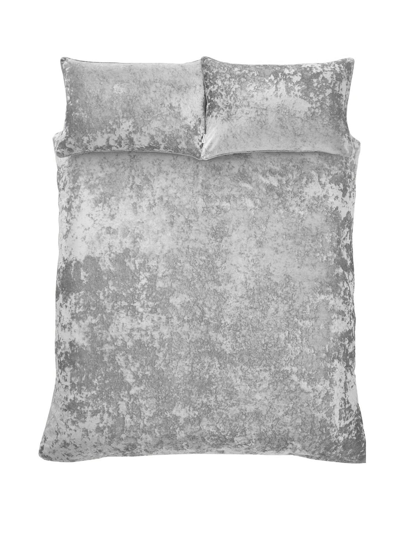 Image 2 of 5 of Catherine Lansfield Crushed Velvet Duvet Cover and Pillowcase Set