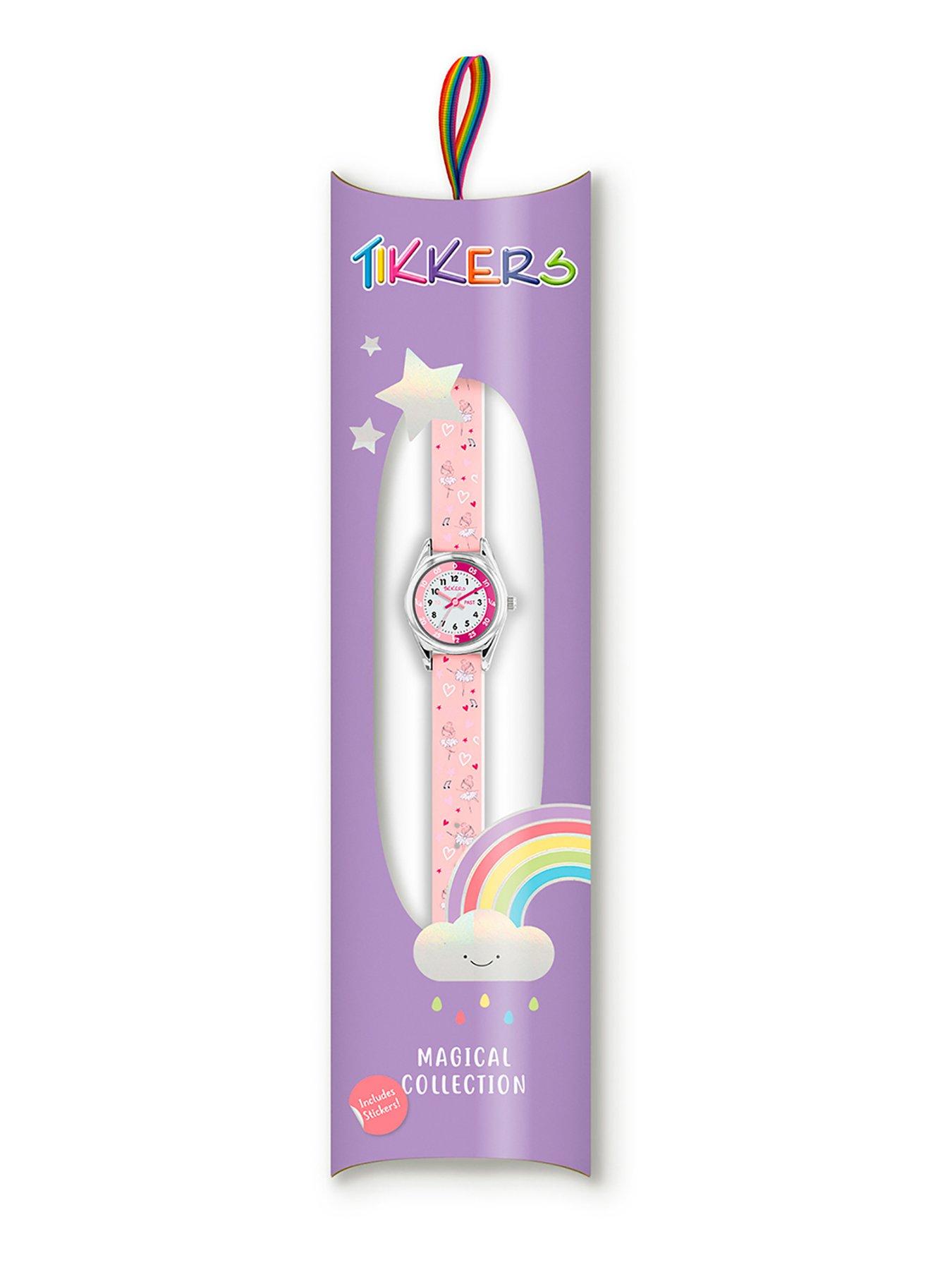  image of tikkers-pink-strap-silver-time-teacher-ballet-dancer-watch