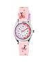  image of tikkers-pink-silicone-3d-butterfly-strap-silver-time-teacher-watch