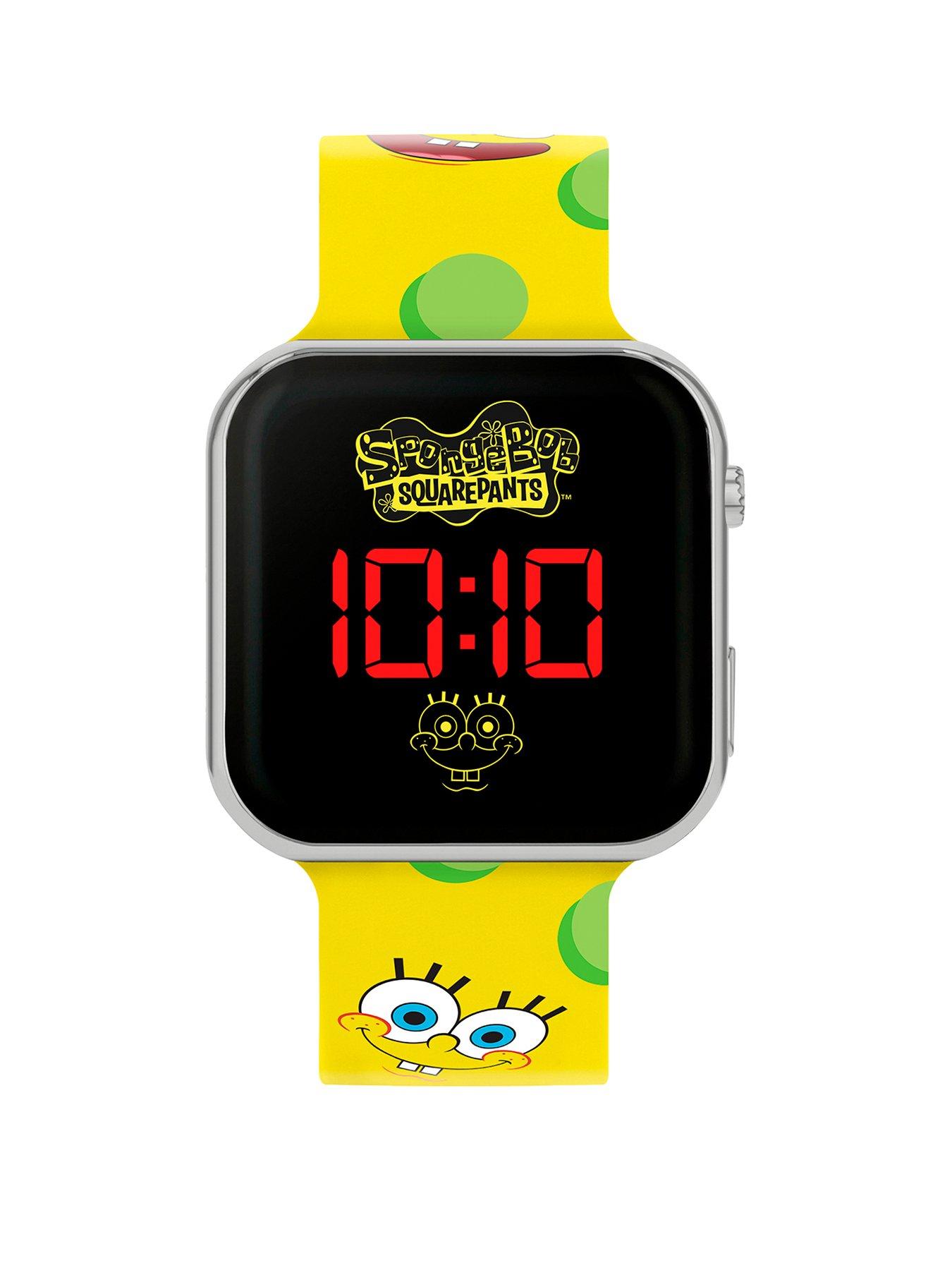 Image 1 of 3 of Nickelodeon SpongeBob Yellow LED Watch with Printed Silicone Strap