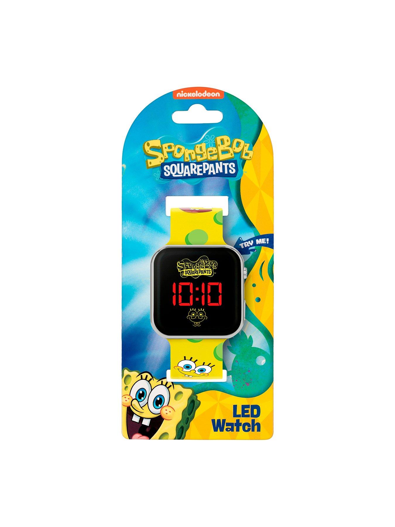  image of nickelodeon-spongebob-yellow-led-watch-with-printed-silicone-strap