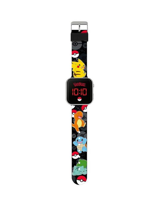 stillFront image of pokemon-black-led-watch-with-printed-silicone-strap