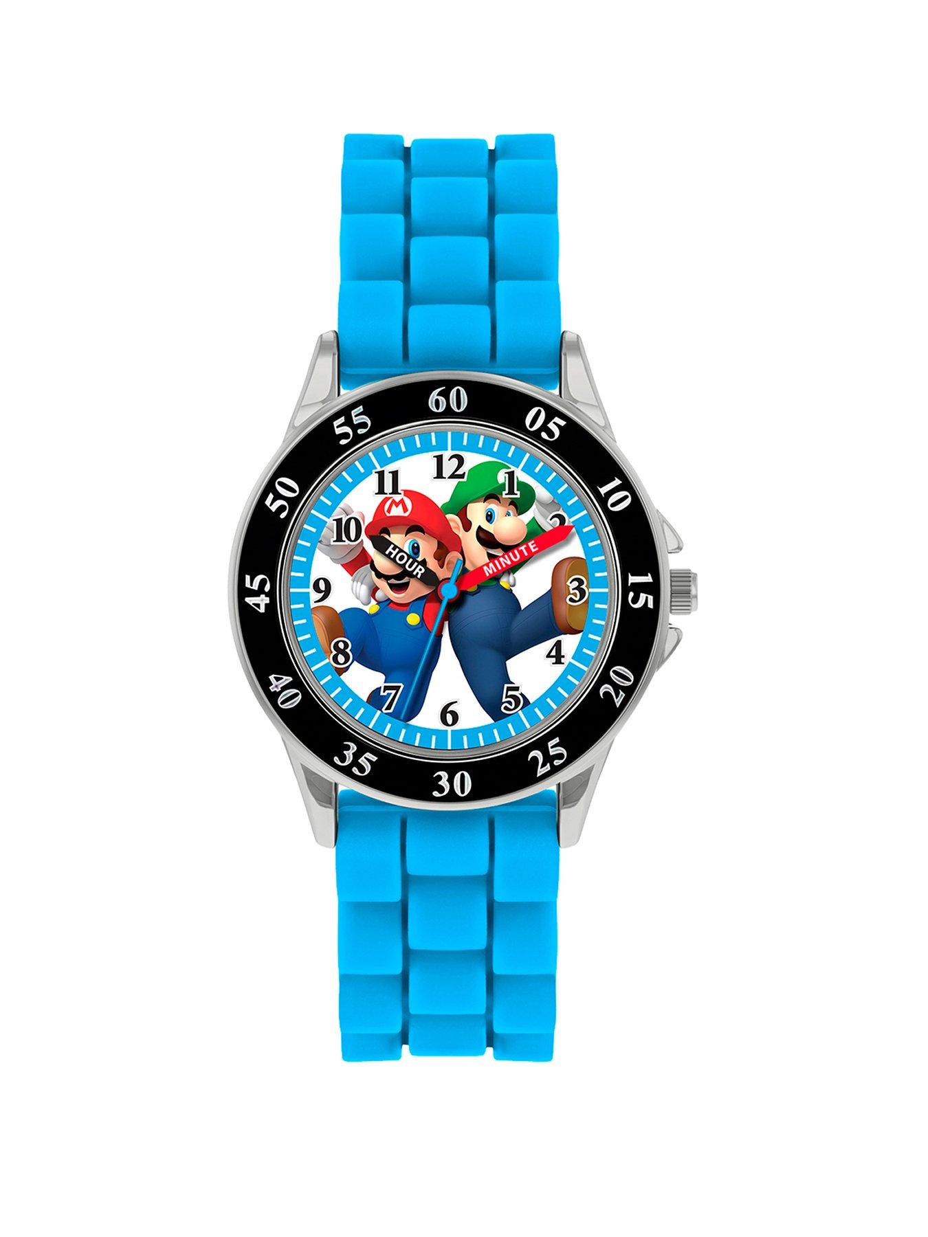 Image 1 of 2 of Nintendo Mario Blue Silicone Strap Time Teacher Watch