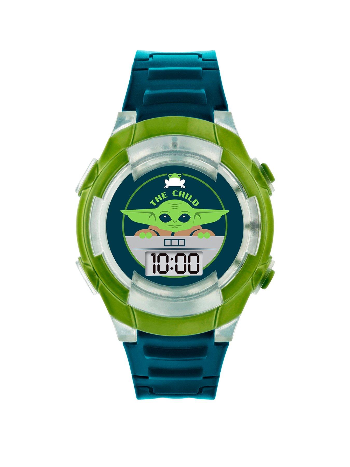 front image of disney-mandalorian-green-digital-watch