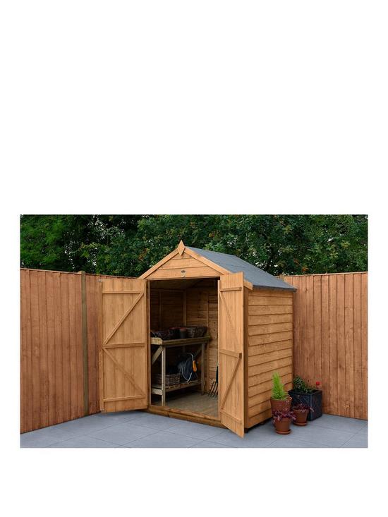 front image of forest-overlap-dip-treated-6x4-ftnbspapex-double-door-shed-no-window