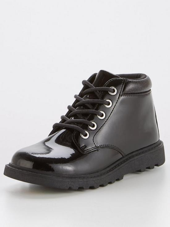 stillFront image of v-by-very-toezonenbspgirls-patent-lace-up-school-boot-with-zip-black