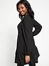  image of everyday-textured-tiered-mini-dress-black
