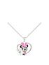  image of disney-minnie-mouse-enamel-silver-plated-heart-necklace
