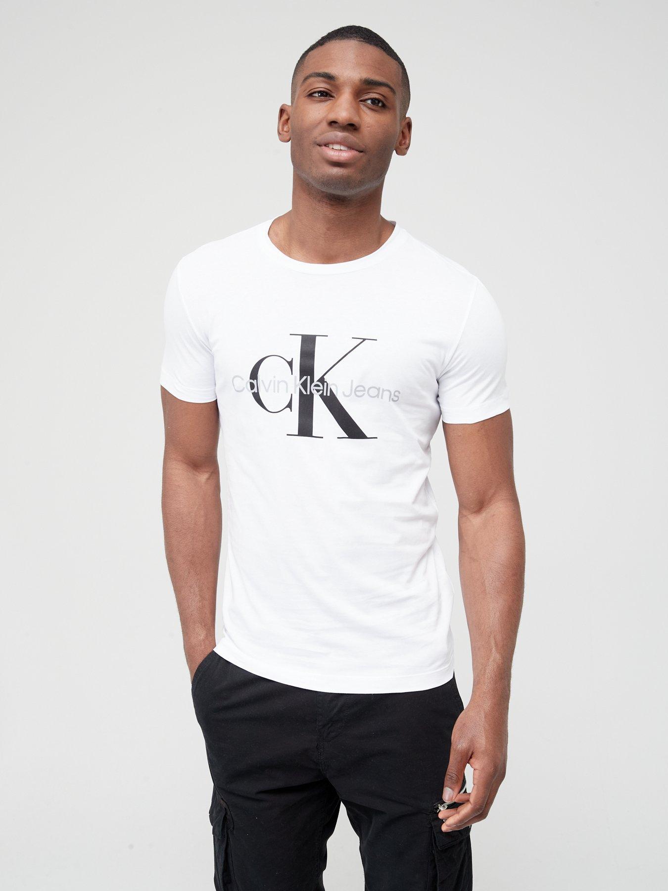 Calvin Klein Jeans Monogram Logo T-Shirt White Littlewoods