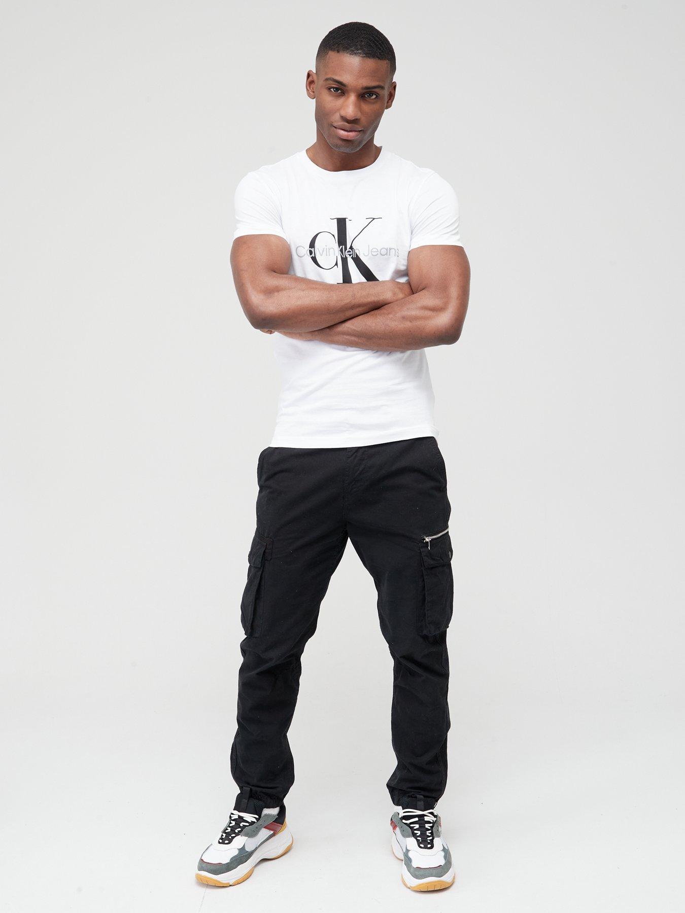 Calvin Klein Jeans Monogram Logo T-Shirt - White | littlewoods.com