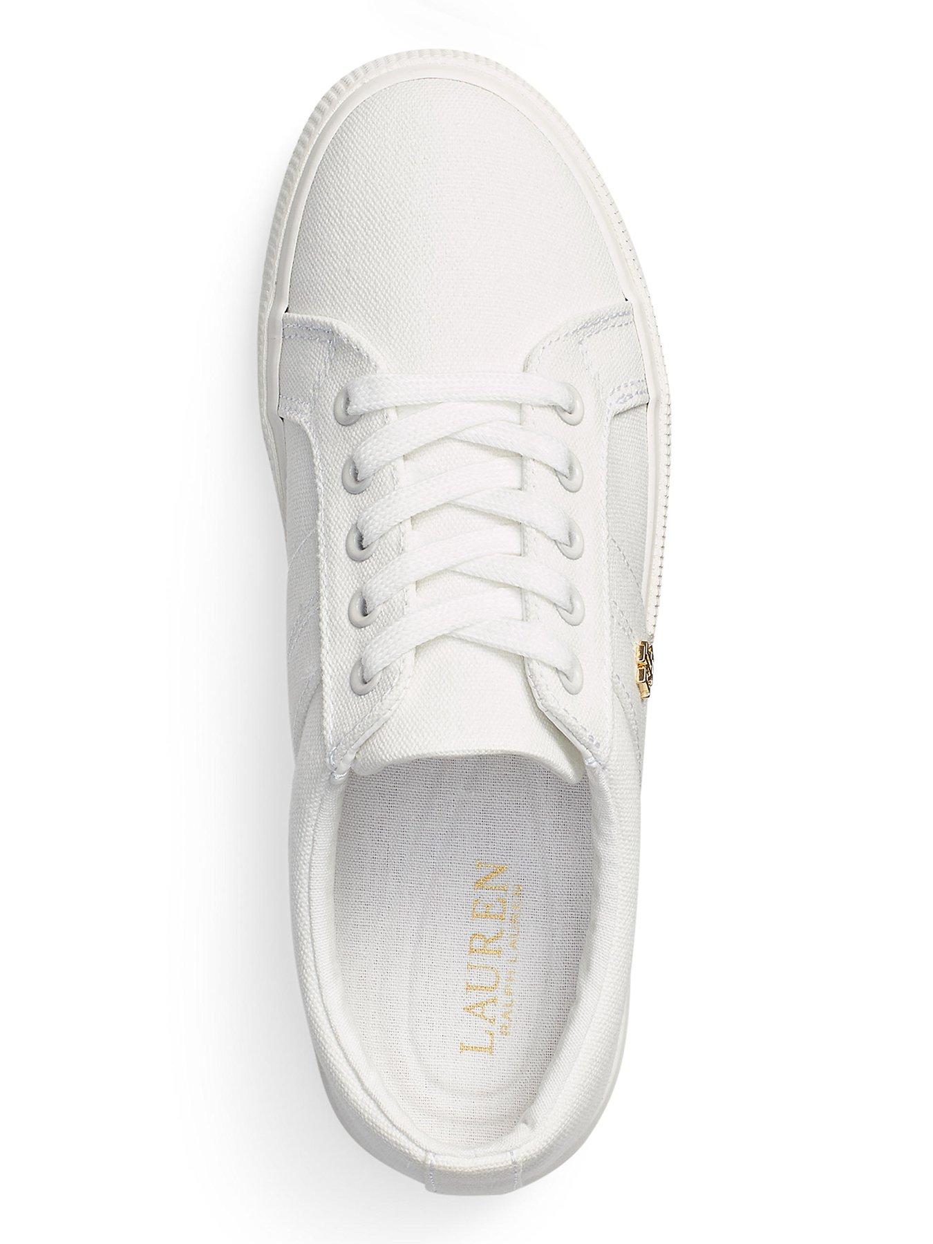 Image 4 of 4 of Lauren by Ralph Lauren Janson Ii-Canvas Sneakers - White