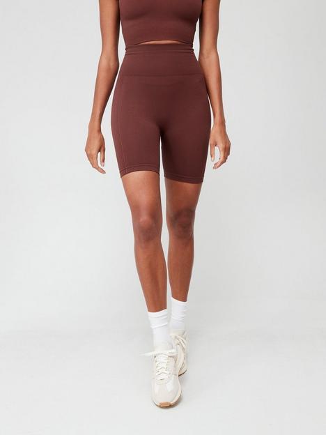 v-by-very-athleisure-seamless-shaping-cycling-short-brown