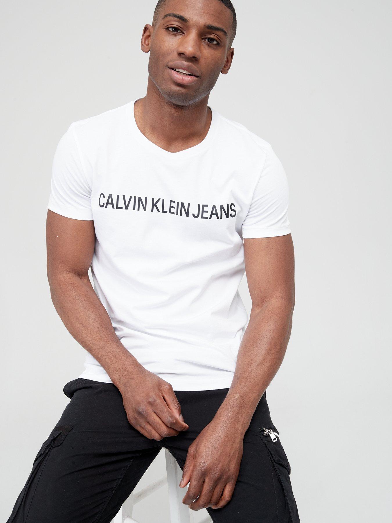 Calvin Klein Jeans Institutional Logo T-Shirt - White | Littlewoods