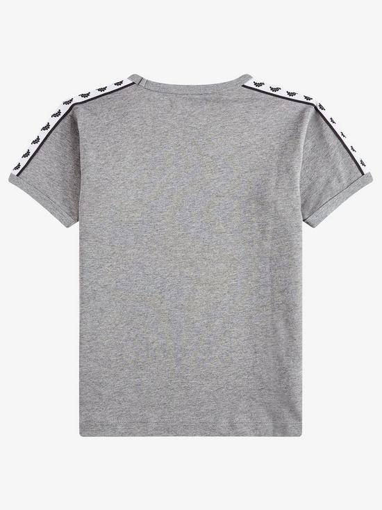 back image of fred-perry-boys-taped-ringer-t-shirt-grey-marl