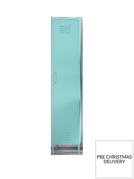 front image of novogratz-cache-single-metal-locker-storage-cabinet-mint