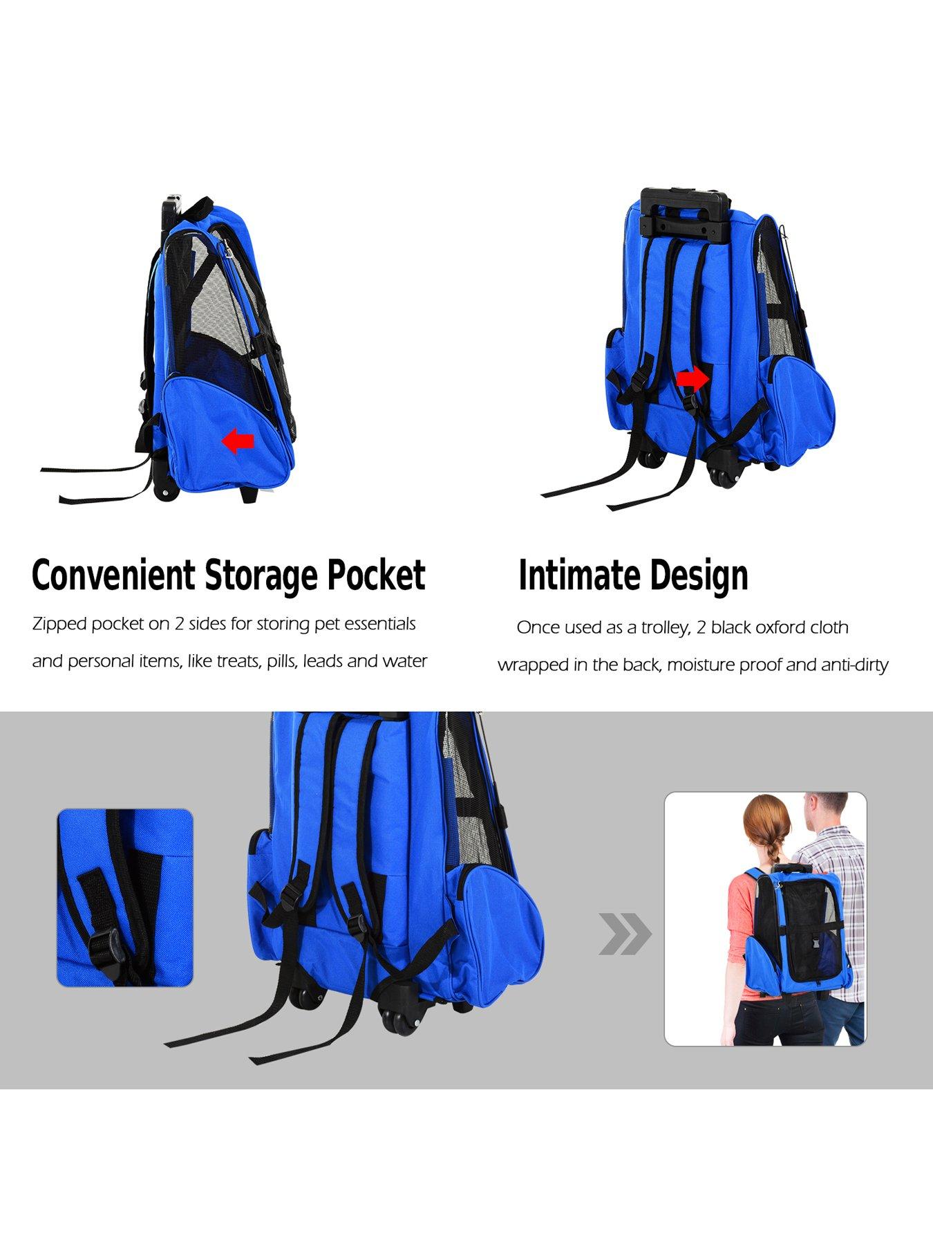 Image 3 of 6 of PawHut Travel Backpack with Trolley