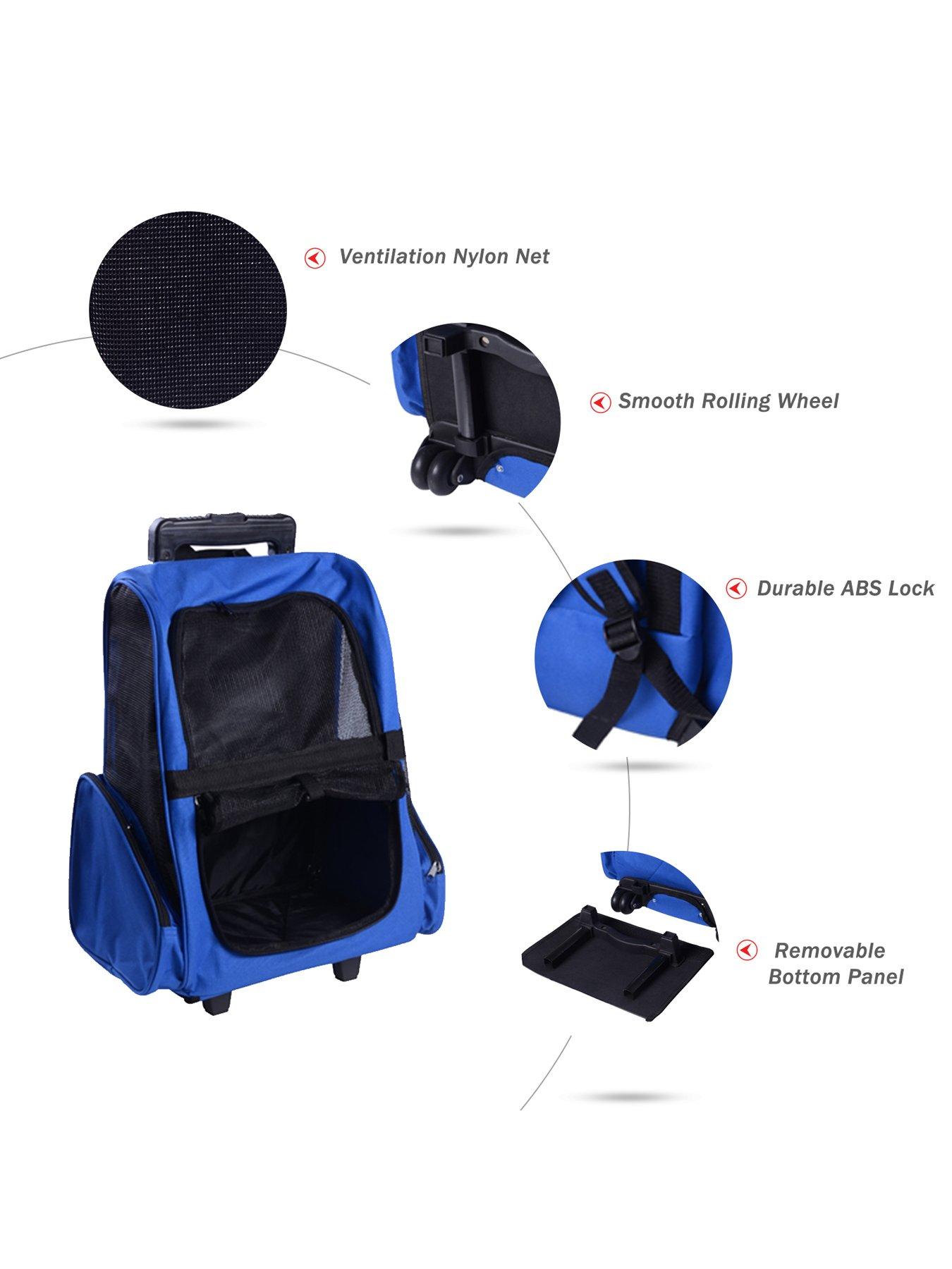 Image 5 of 6 of PawHut Travel Backpack with Trolley