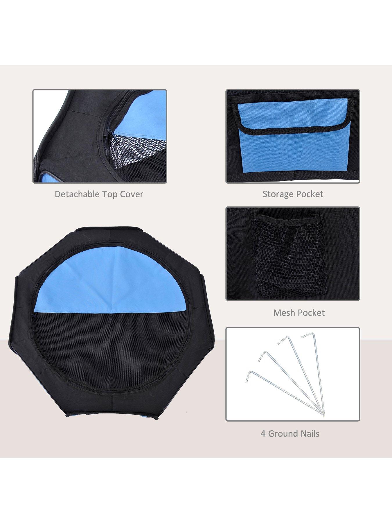  image of pawhut-homcom-fabric-pet-dog-playpen-37cm-x-37cm-x-95cm