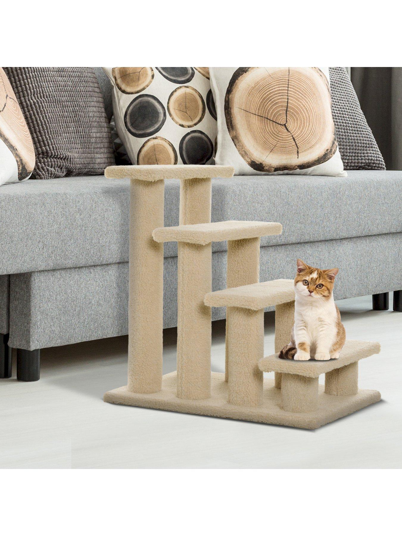 PawHut Pet Stairs 4 Steps 63.5x43x60cm