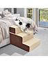  image of pawhut-3-steps-padded-pet-stairs
