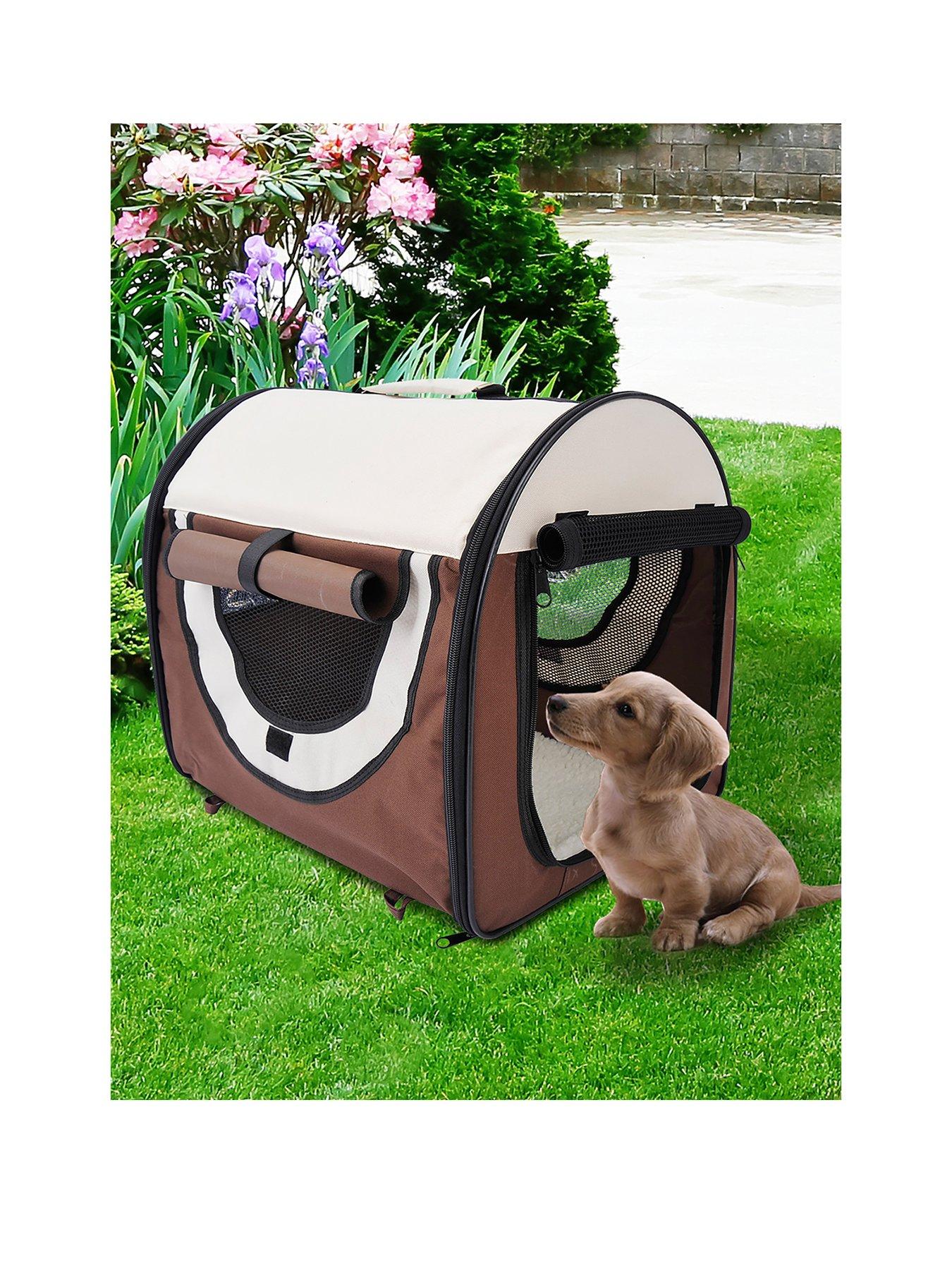 PawHut Folding Fabric Soft Pet Crate, 46Lx36Wx41H cm
