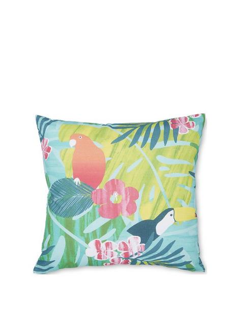 catherine-lansfield-tropical-leaves-indoor-outdoor-cushion-teal-45x45